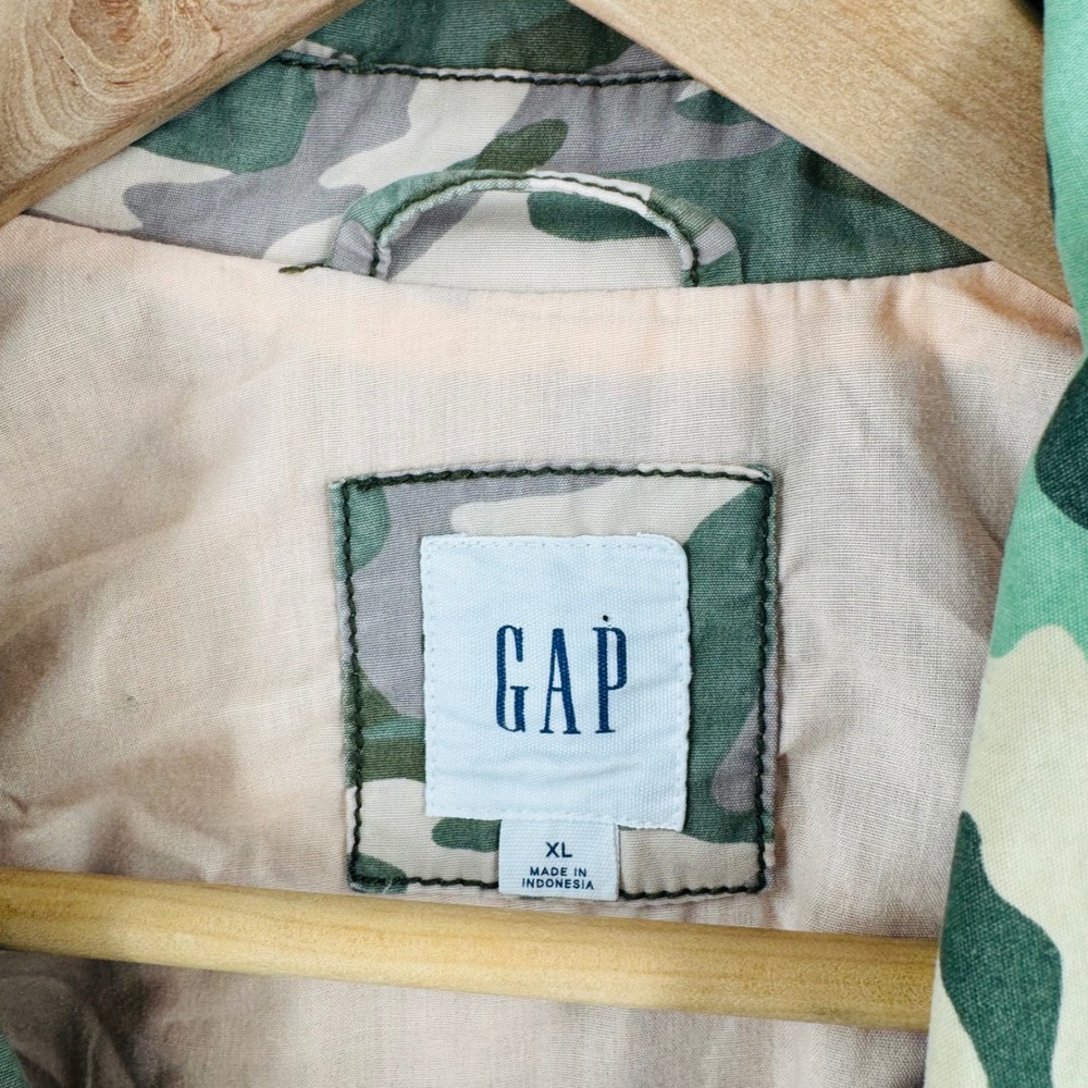GAP Camo Patchwork Utility Jacket Green Blue Camo… - image 3